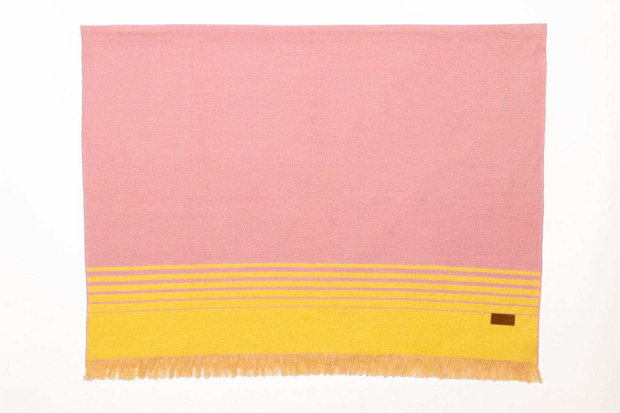 Miami - Pink and Yellow Luxury Throw Blanket