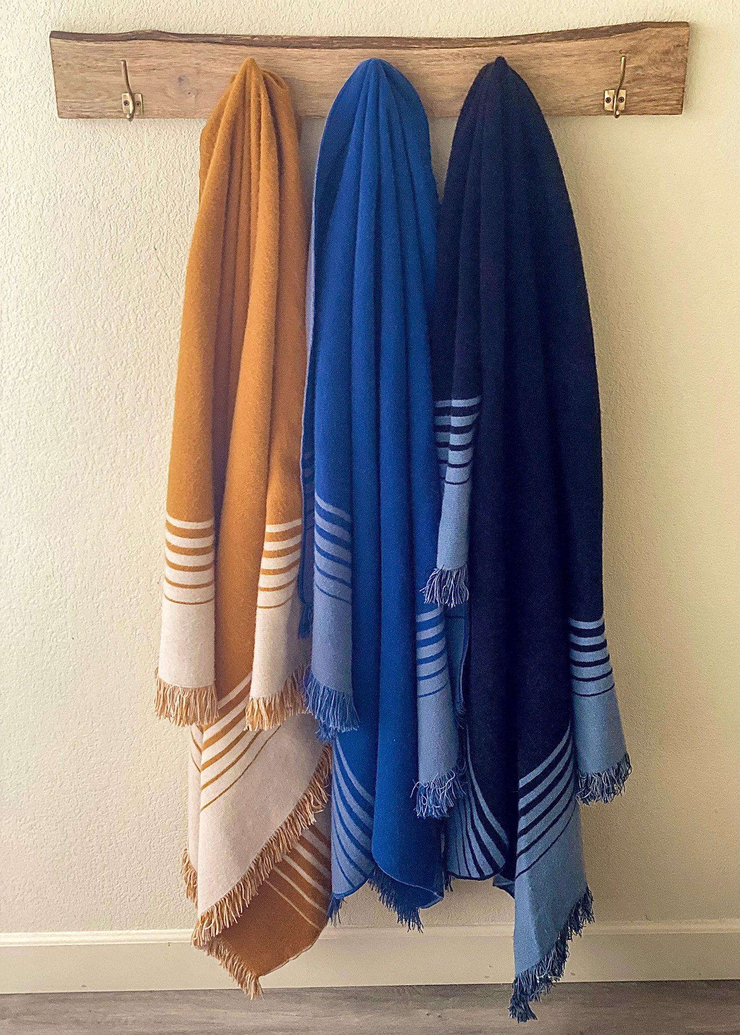 Stockholm - Blue and Gray Luxury Throw Blanket