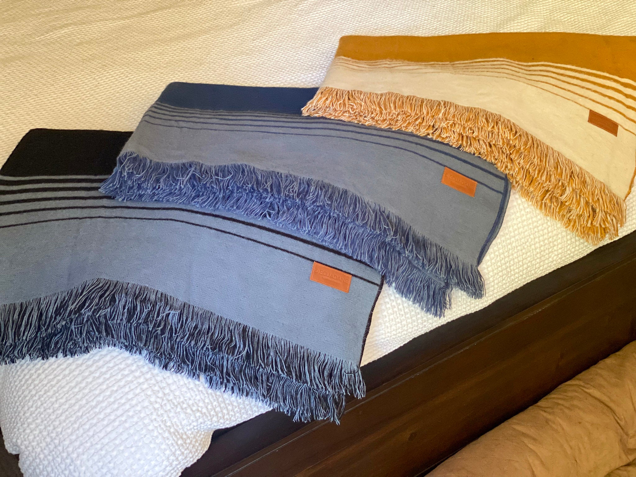 Stockholm - Blue and Gray Luxury Throw Blanket