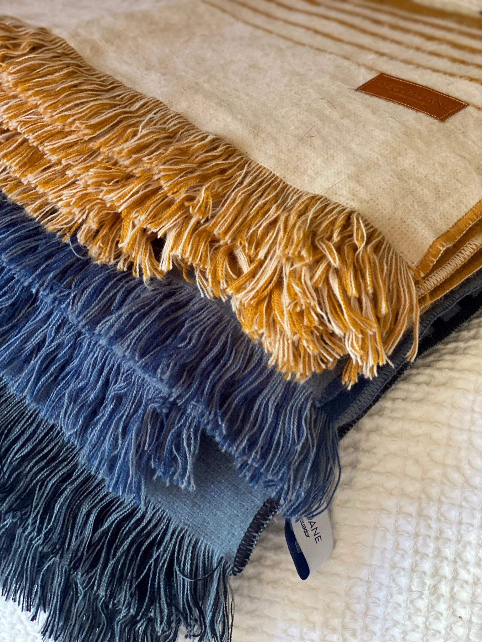 Stockholm - Blue and Gray Luxury Throw Blanket