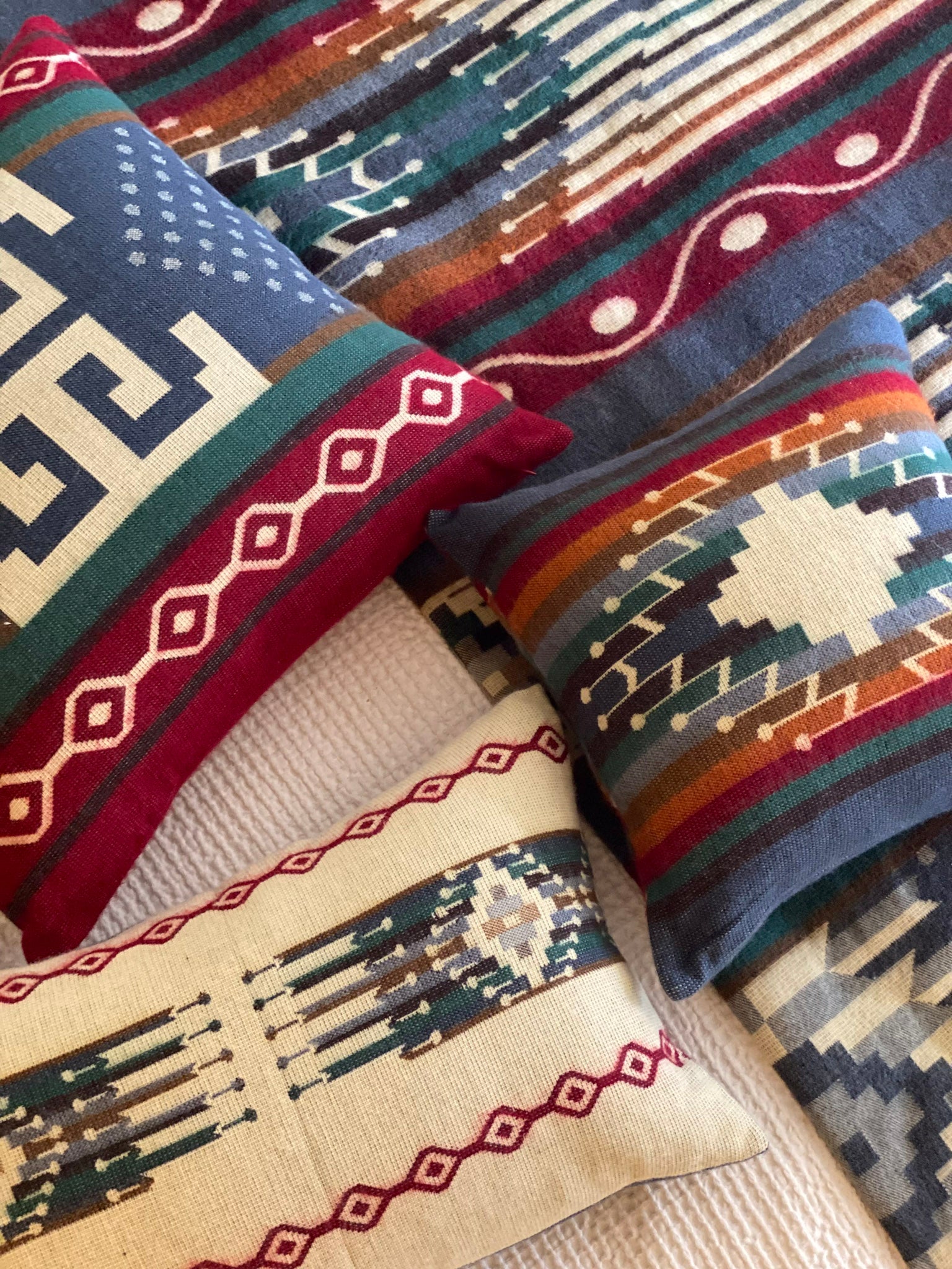 Artisan-Made Lumbar Sumaco Wave Pillowcase with Southwestern Design