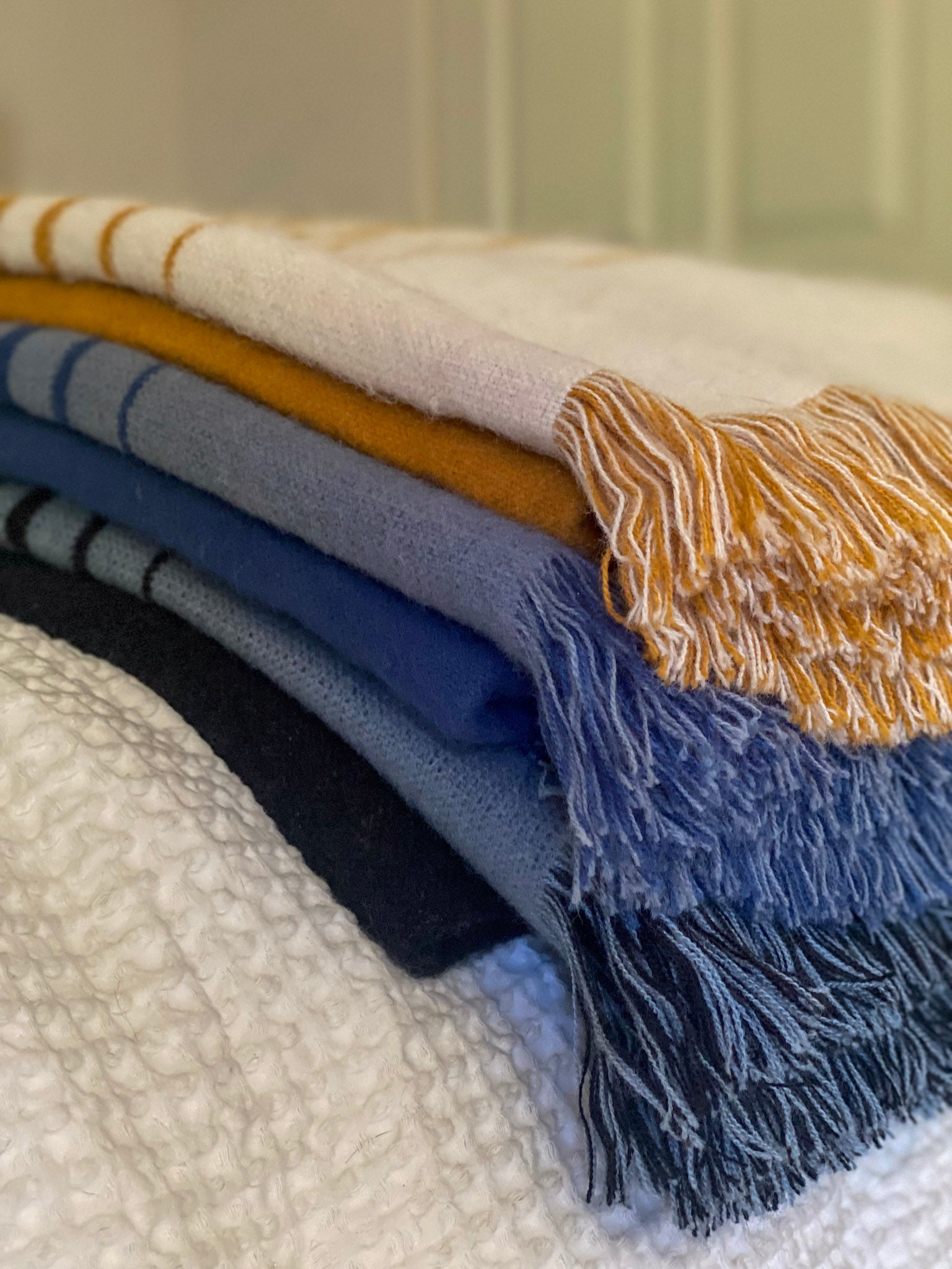 Stockholm - Blue and Gray Luxury Throw Blanket