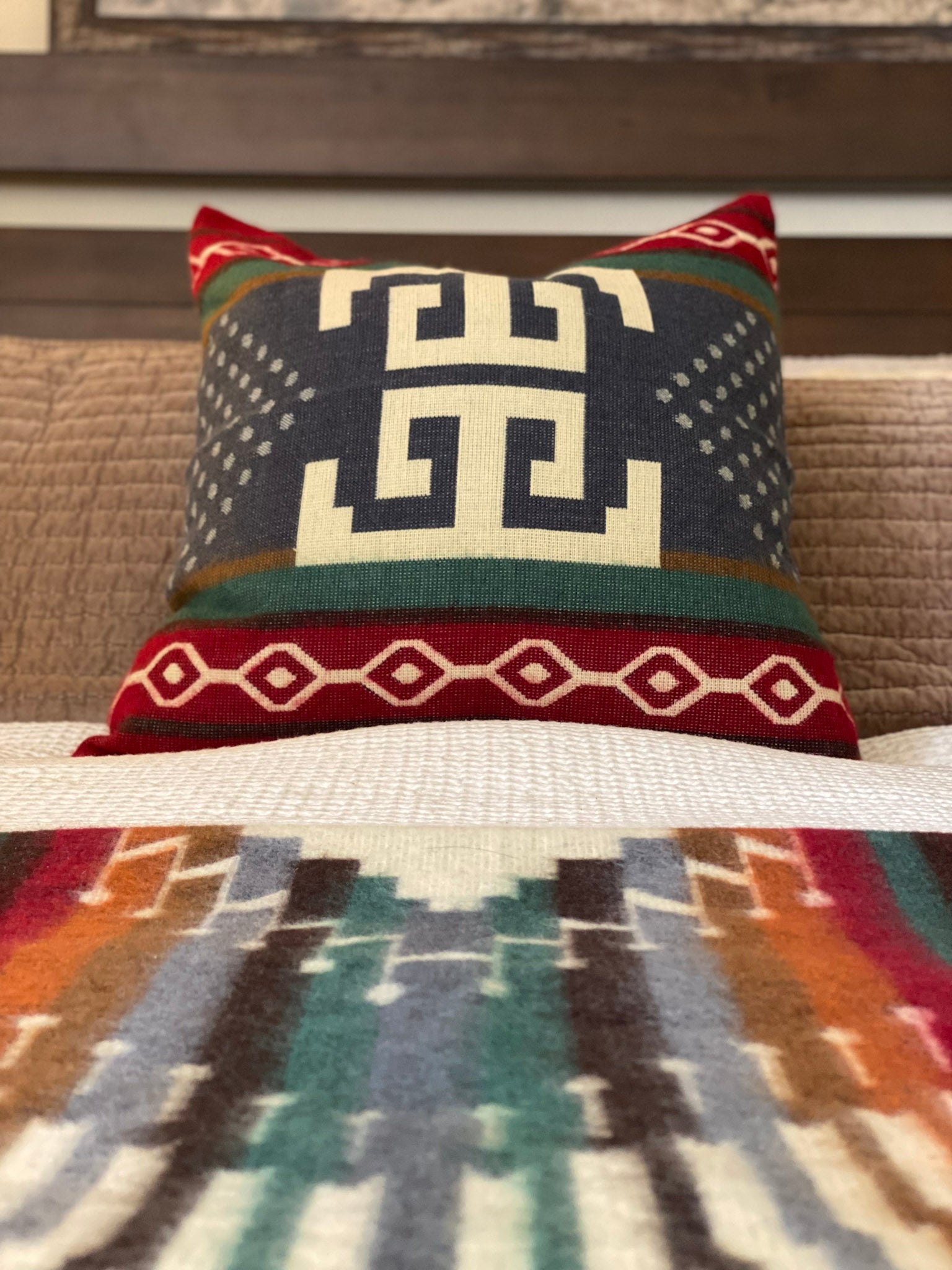 Artisan-Made Large Sumaco Wave Pillowcase with Southwestern Design
