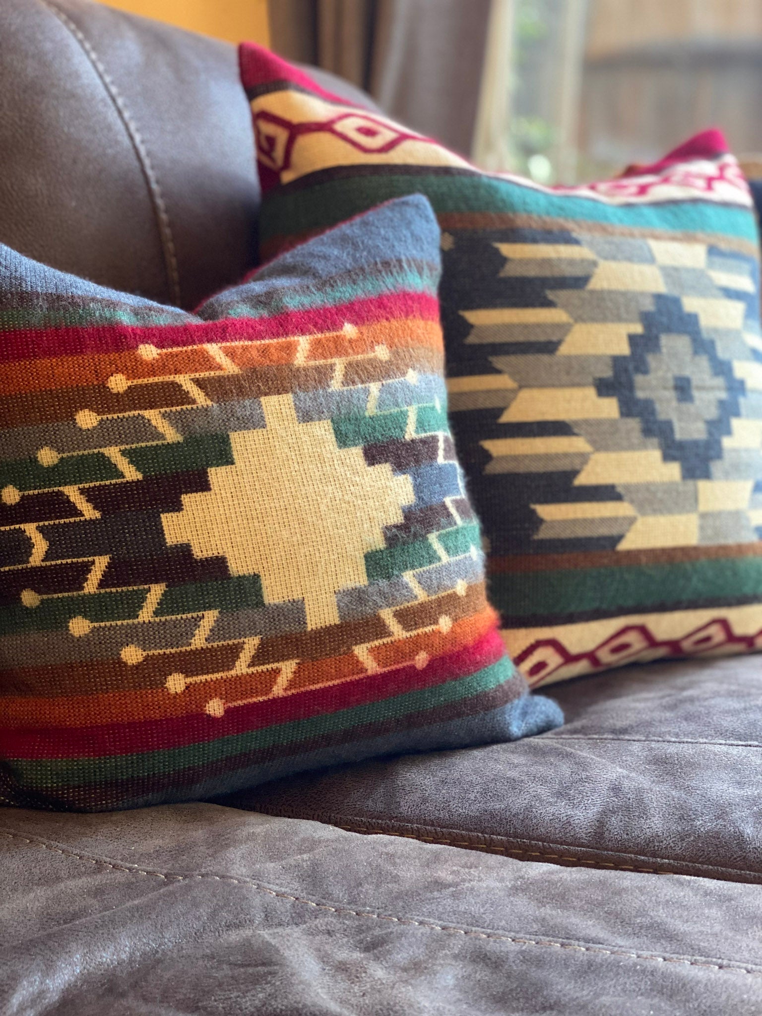 Artisan-Made Large Sumaco Wave Pillowcase with Southwestern Design