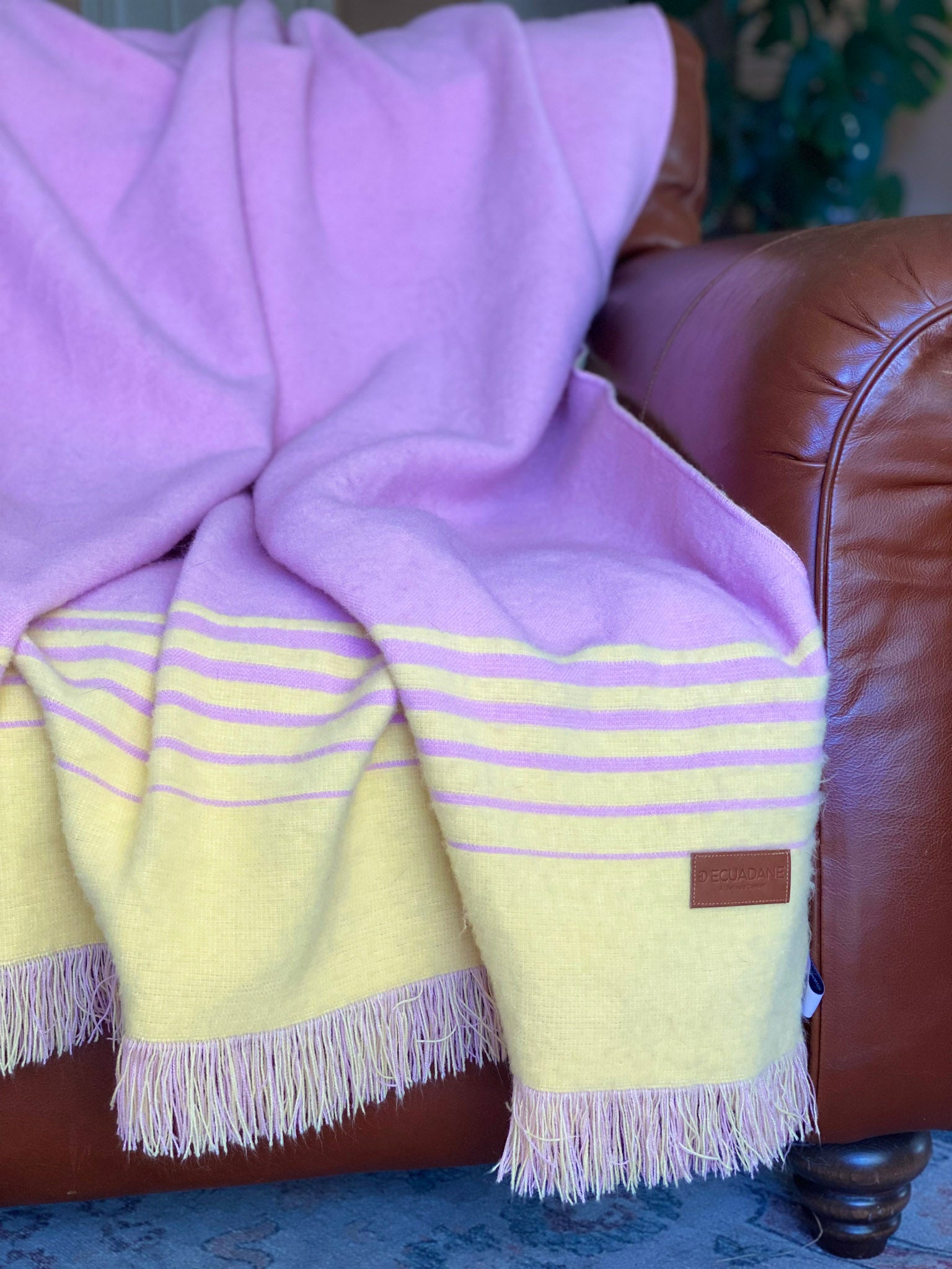 Miami - Pink and Yellow Luxury Throw Blanket