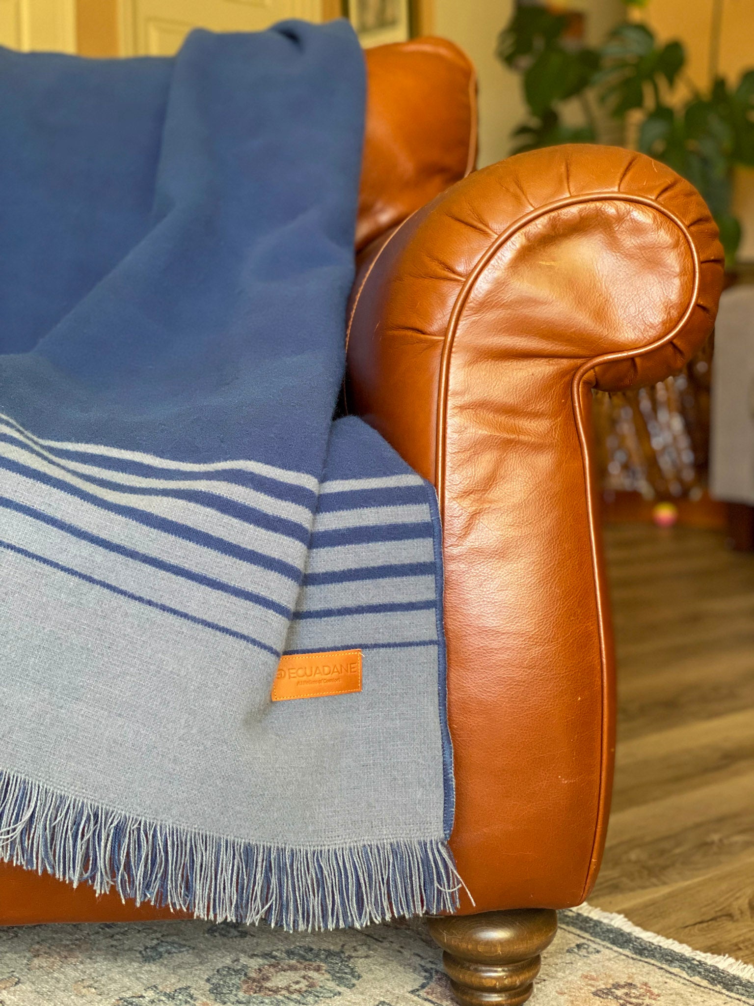 Stockholm - Blue and Gray Luxury Throw Blanket
