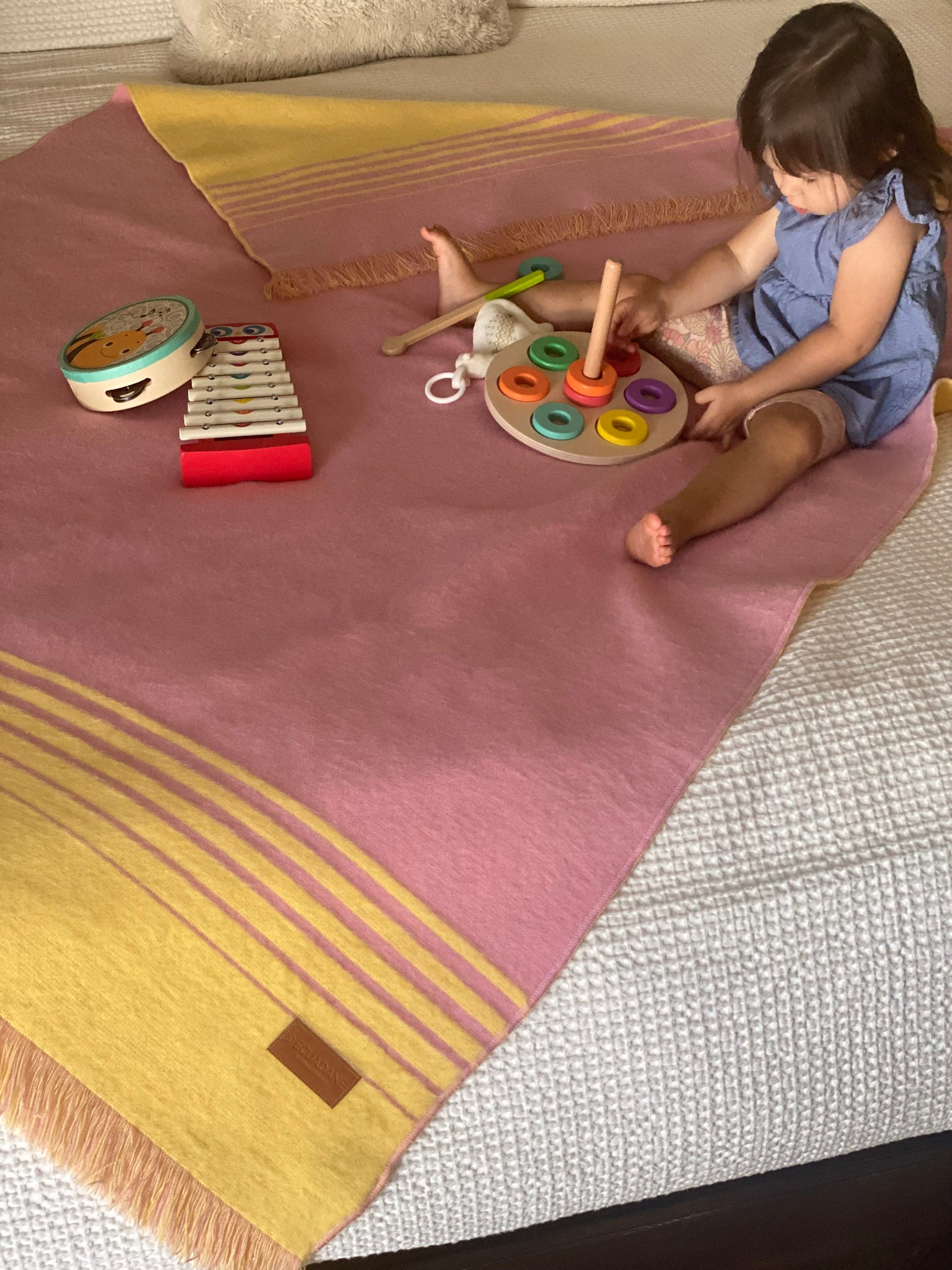Miami - Pink and Yellow Luxury Throw Blanket