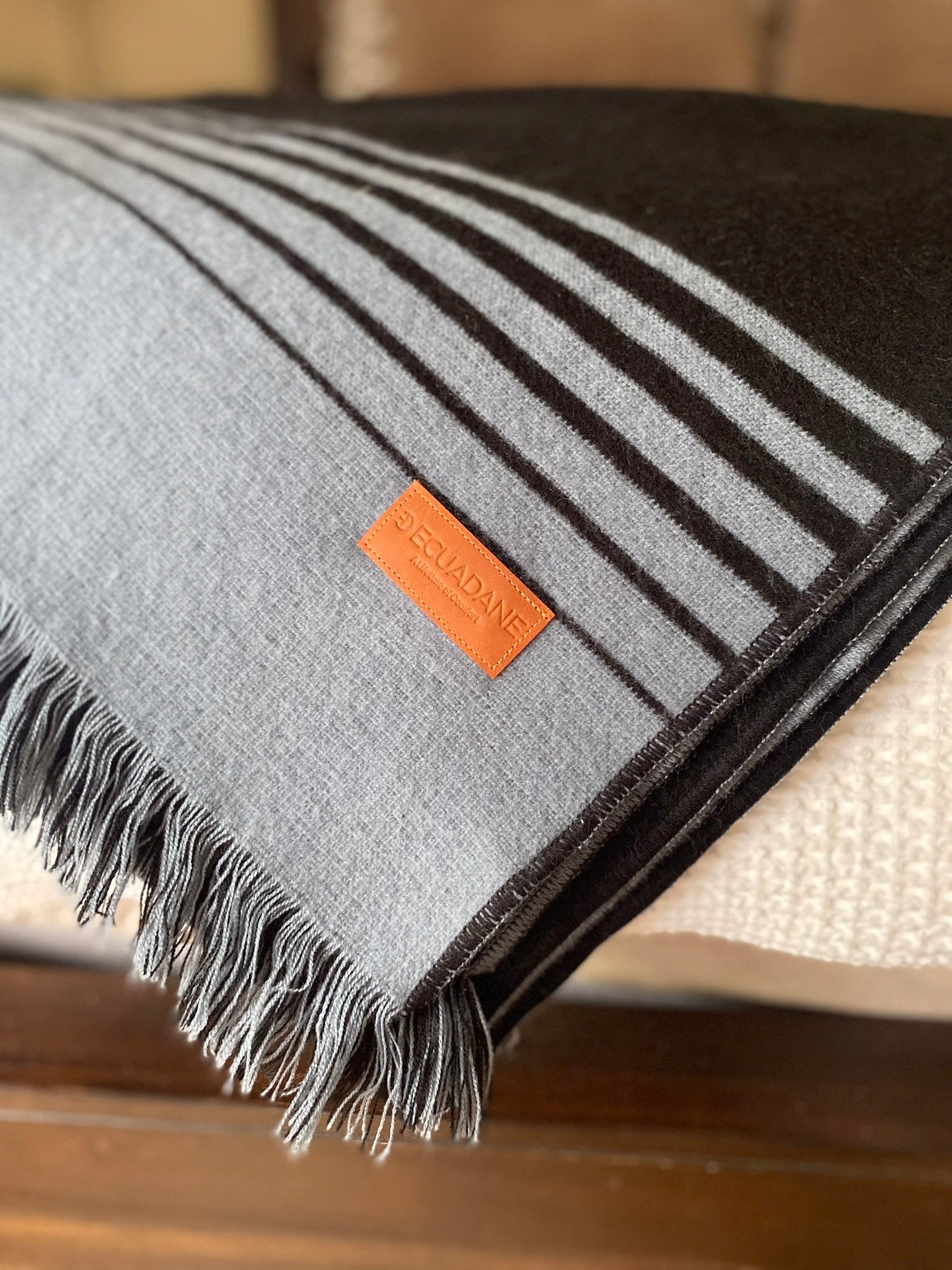 Stockholm - Blue and Gray Luxury Throw Blanket