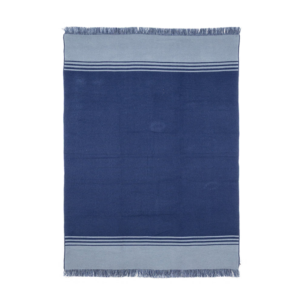 Stockholm - Blue and Gray Luxury Throw Blanket