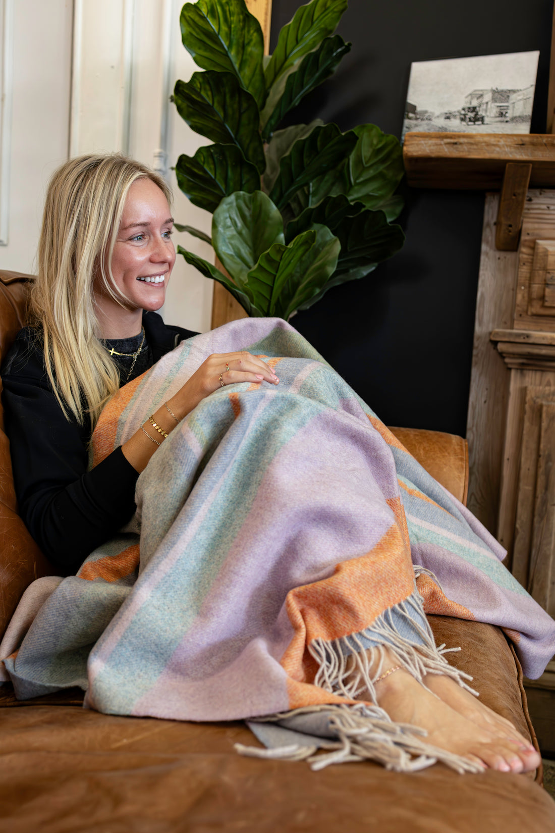 Merino Wool Throw Made in Ireland - Fiadh Elm