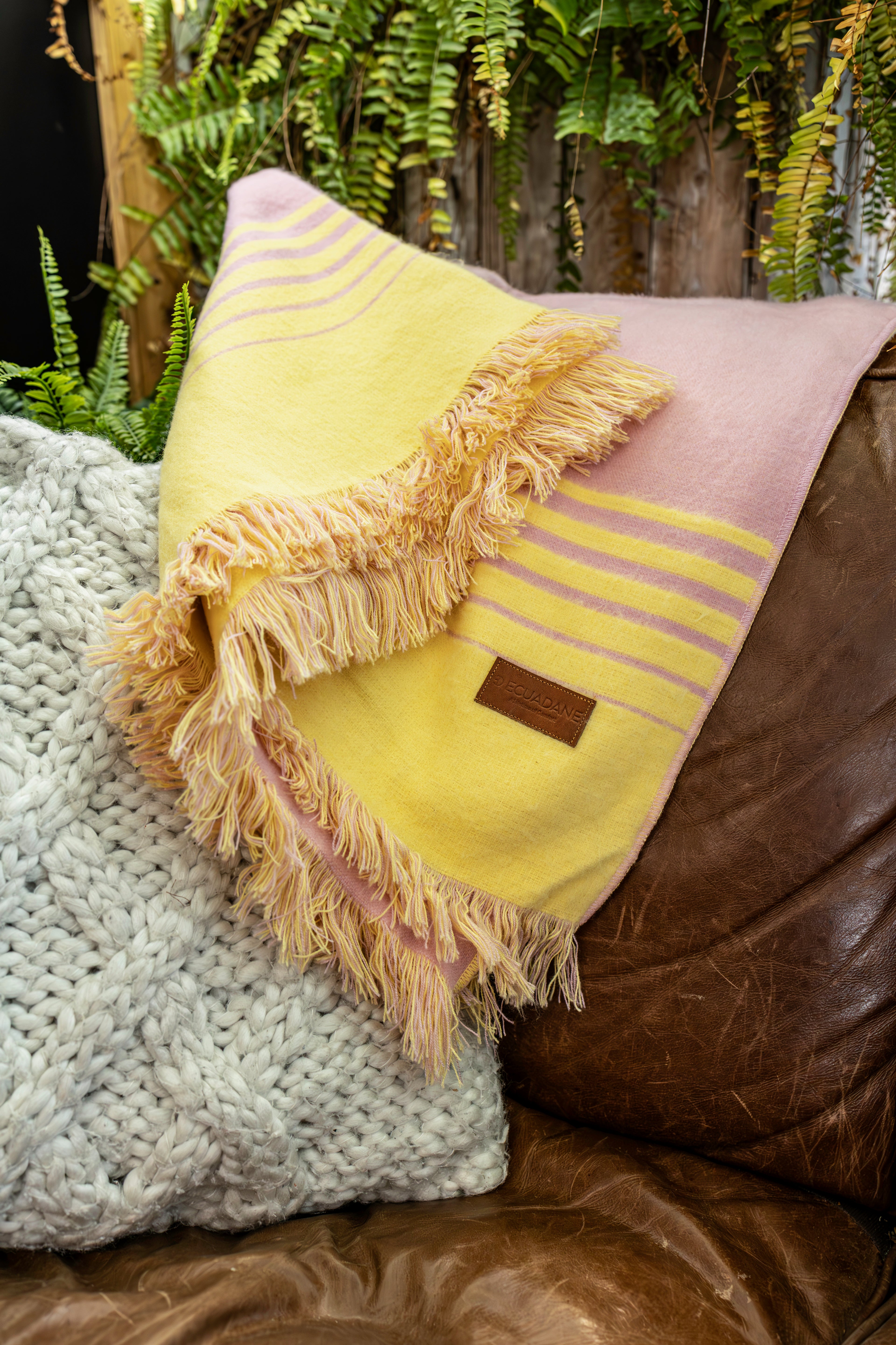 Miami - Pink and Yellow Luxury Throw Blanket
