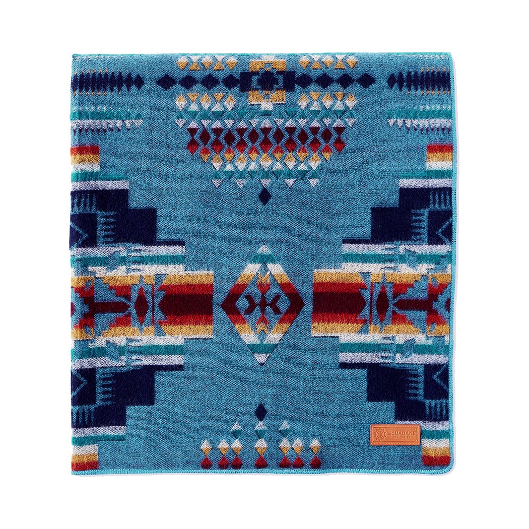 Artisan-Made Southwestern Queen-Sized Blanket - Andes Ocean