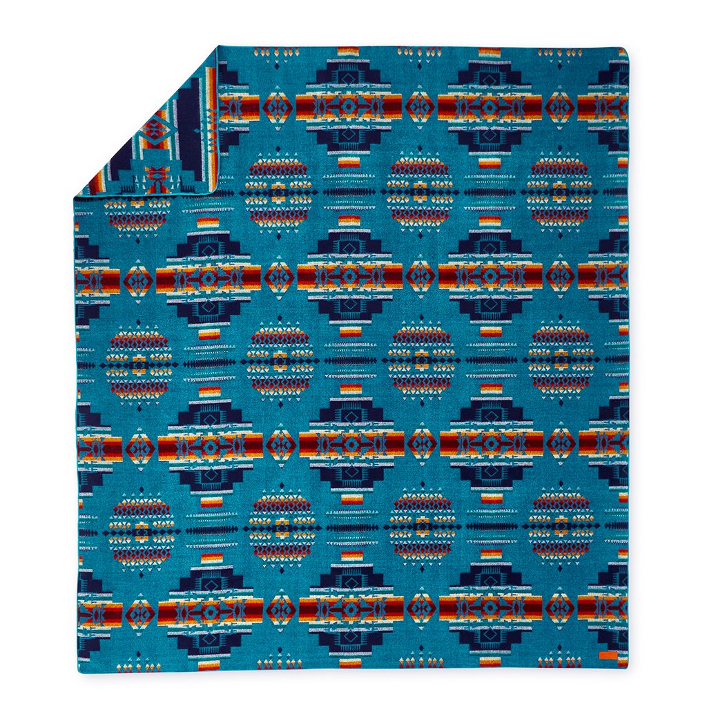 Artisan-Made Southwestern Queen-Sized Blanket - Andes Ocean
