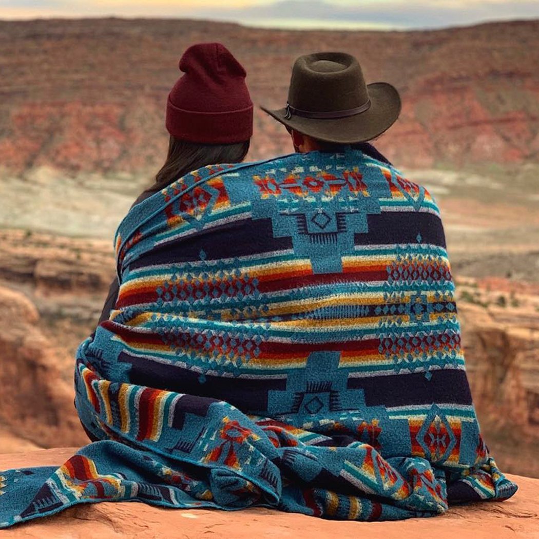 Artisan-Made Southwestern Queen-Sized Blanket - Andes Ocean