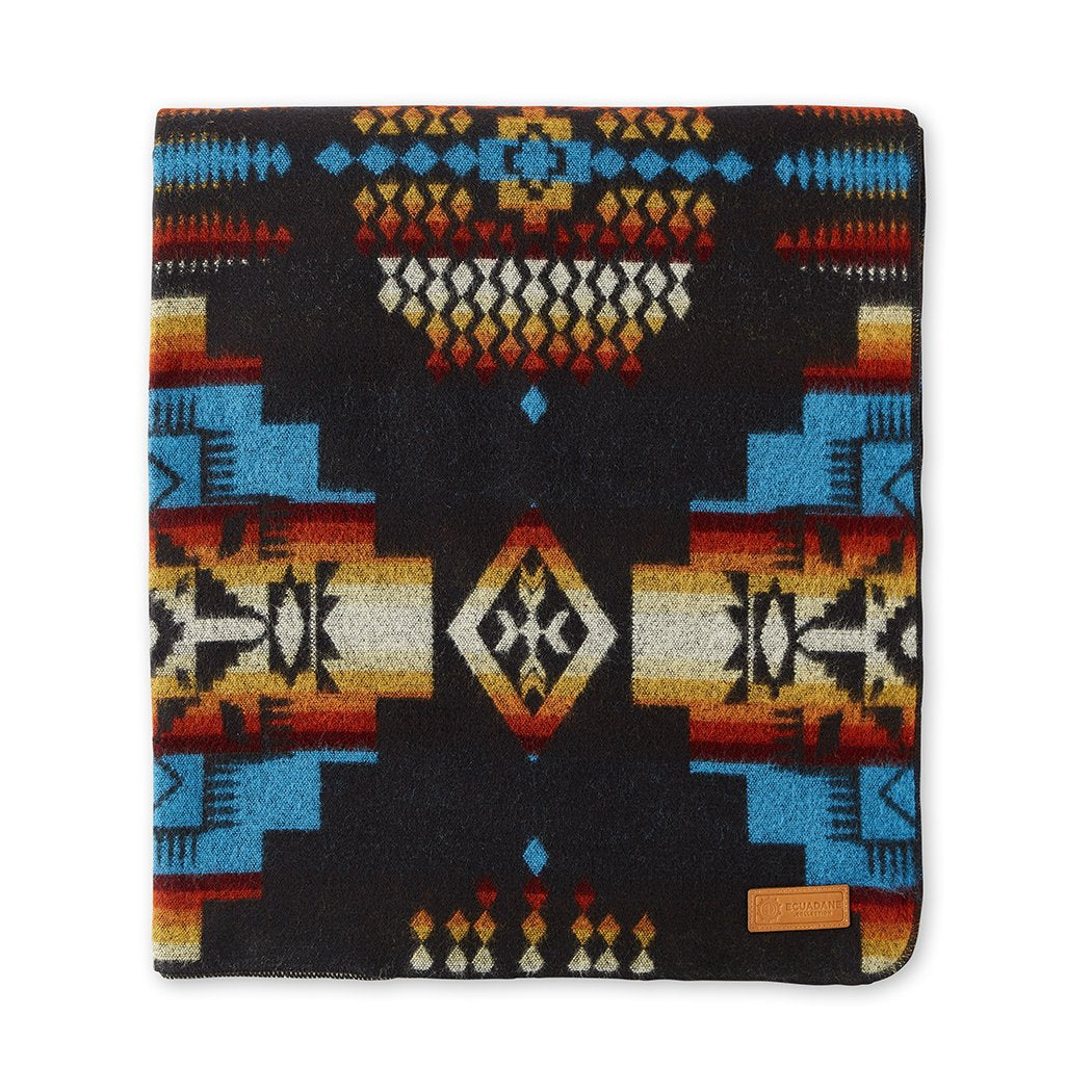 Artisan-Made Southwestern Queen-Sized Blanket - Andes Cliffside