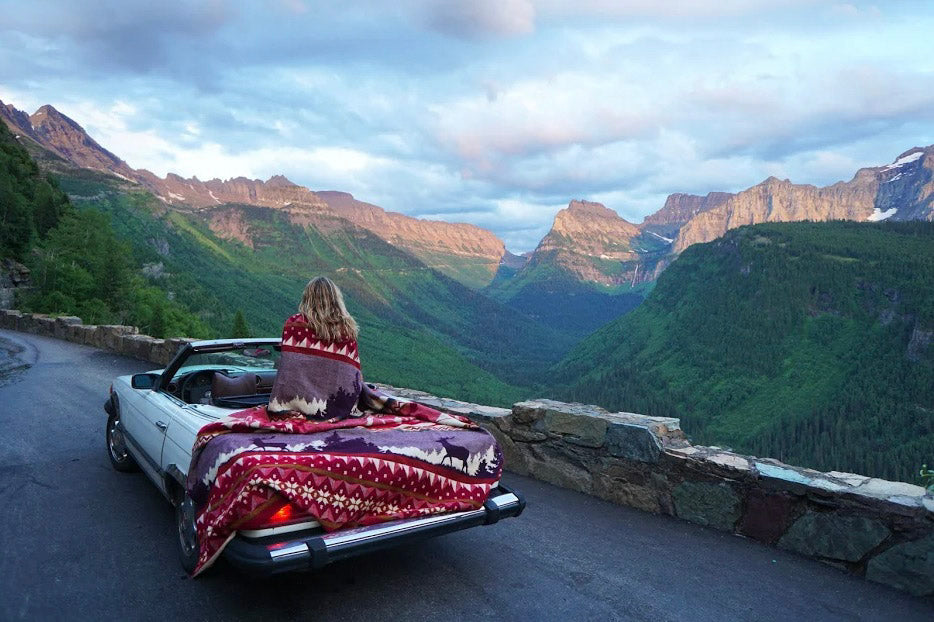 Artisan-Made Winter Blanket - Red Ski Adventure