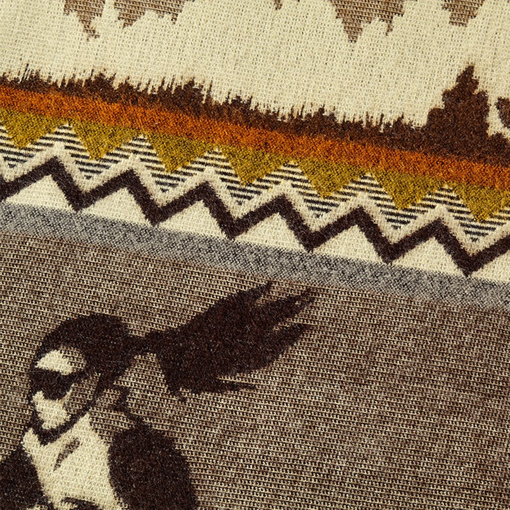 Artisan-Made Winter Blanket - Brown Ski Adventure