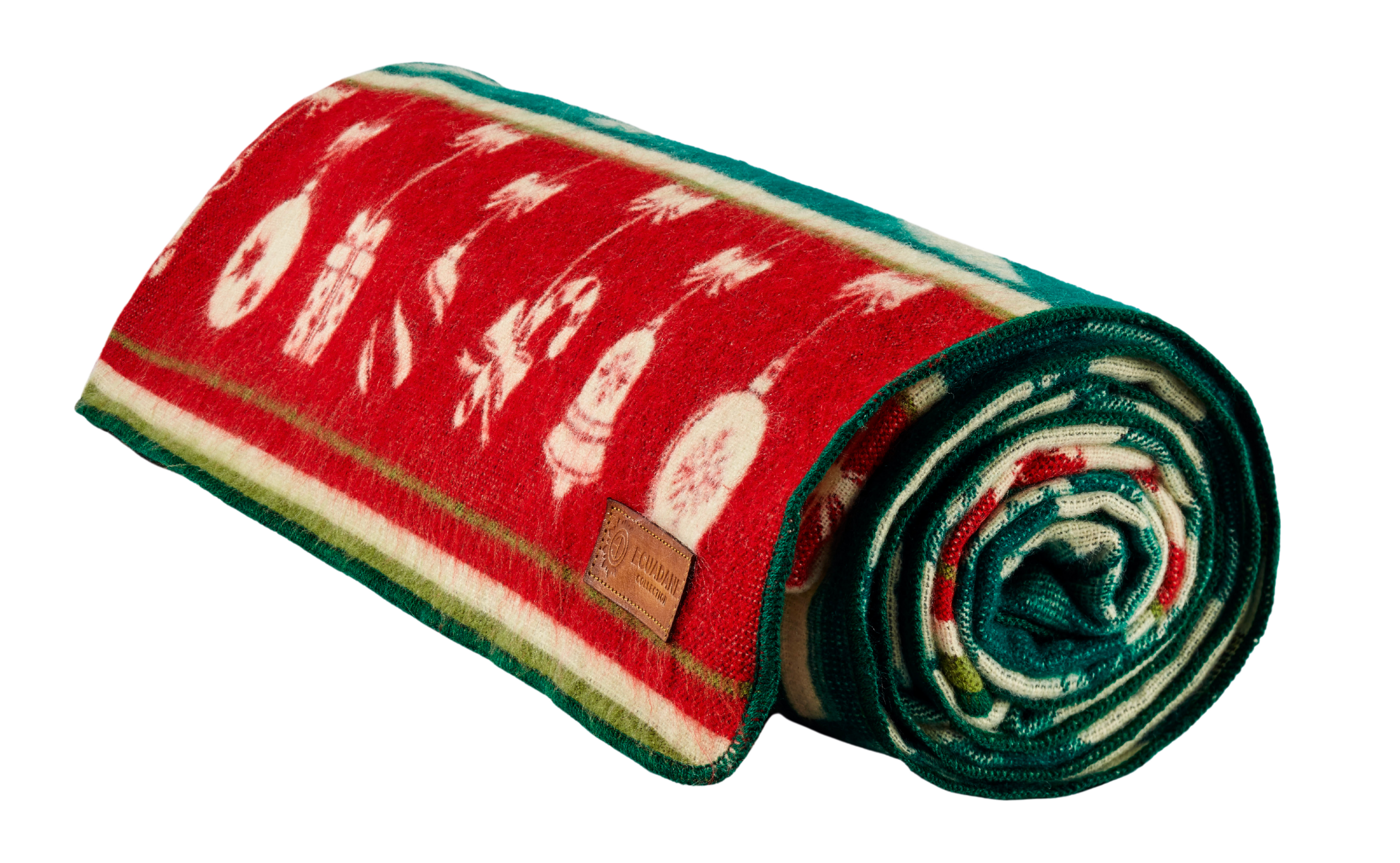 Artisan-Made Green Christmas Winter Blanket