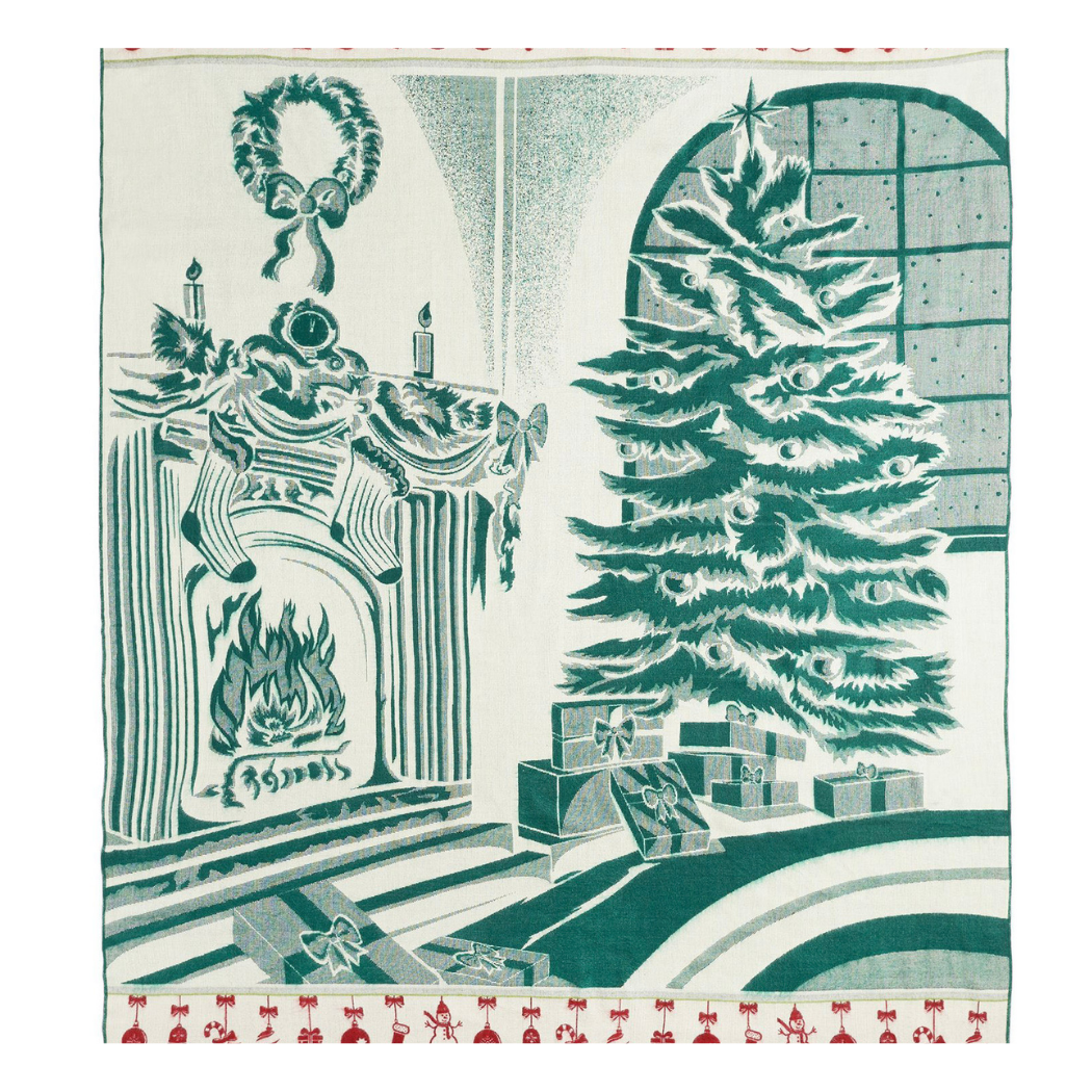 Artisan-Made Green Christmas Winter Blanket