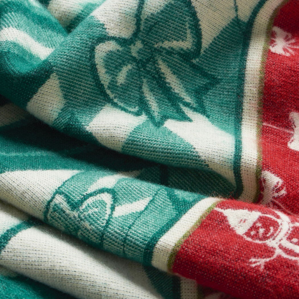 Artisan-Made Green Christmas Winter Blanket