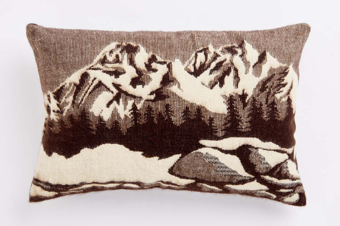 Artisan-Made Lumbar Mountain Range Pillowcase with Southwestern Design