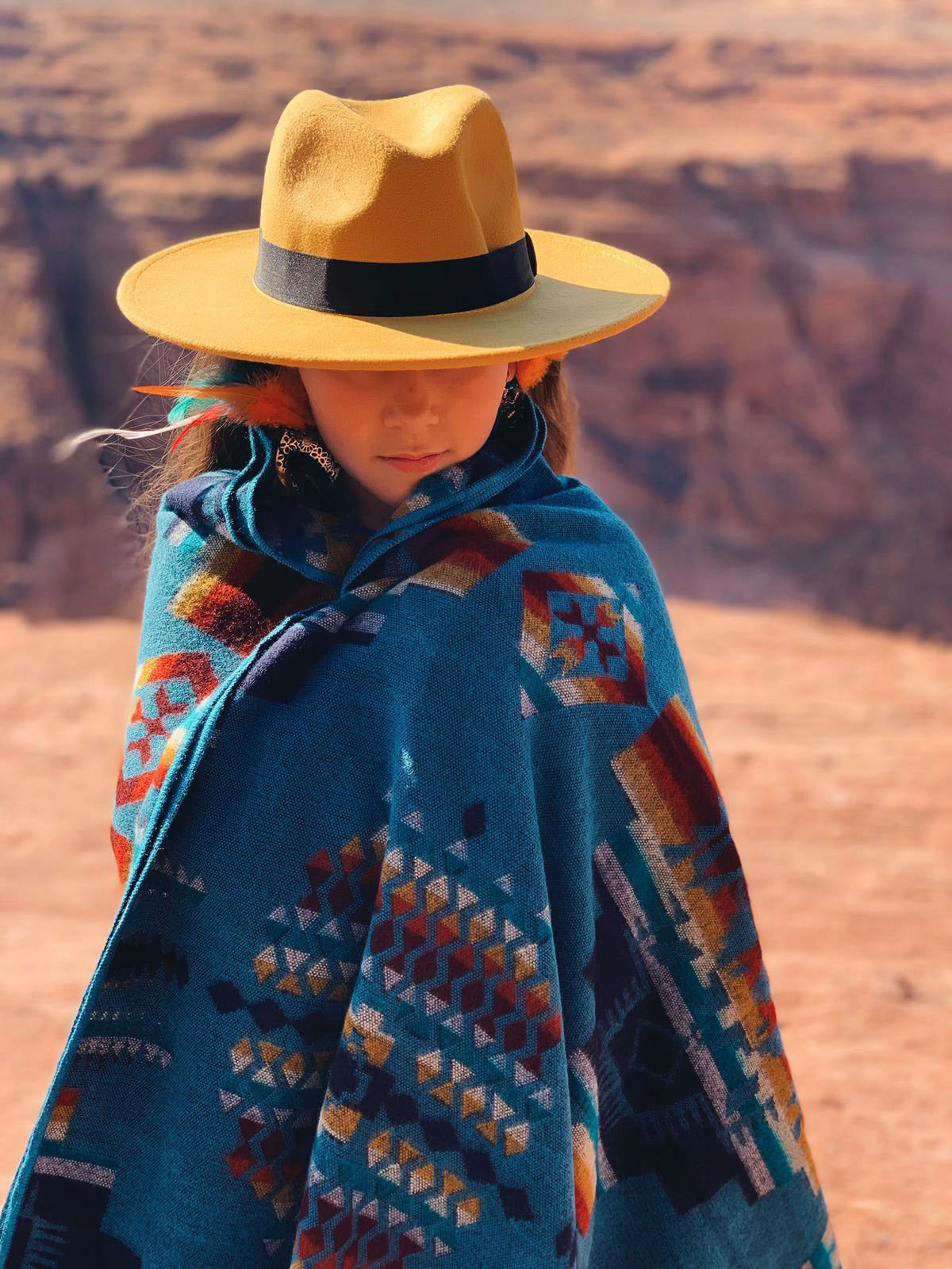 Artisan-Made Southwestern Queen-Sized Blanket - Andes Ocean
