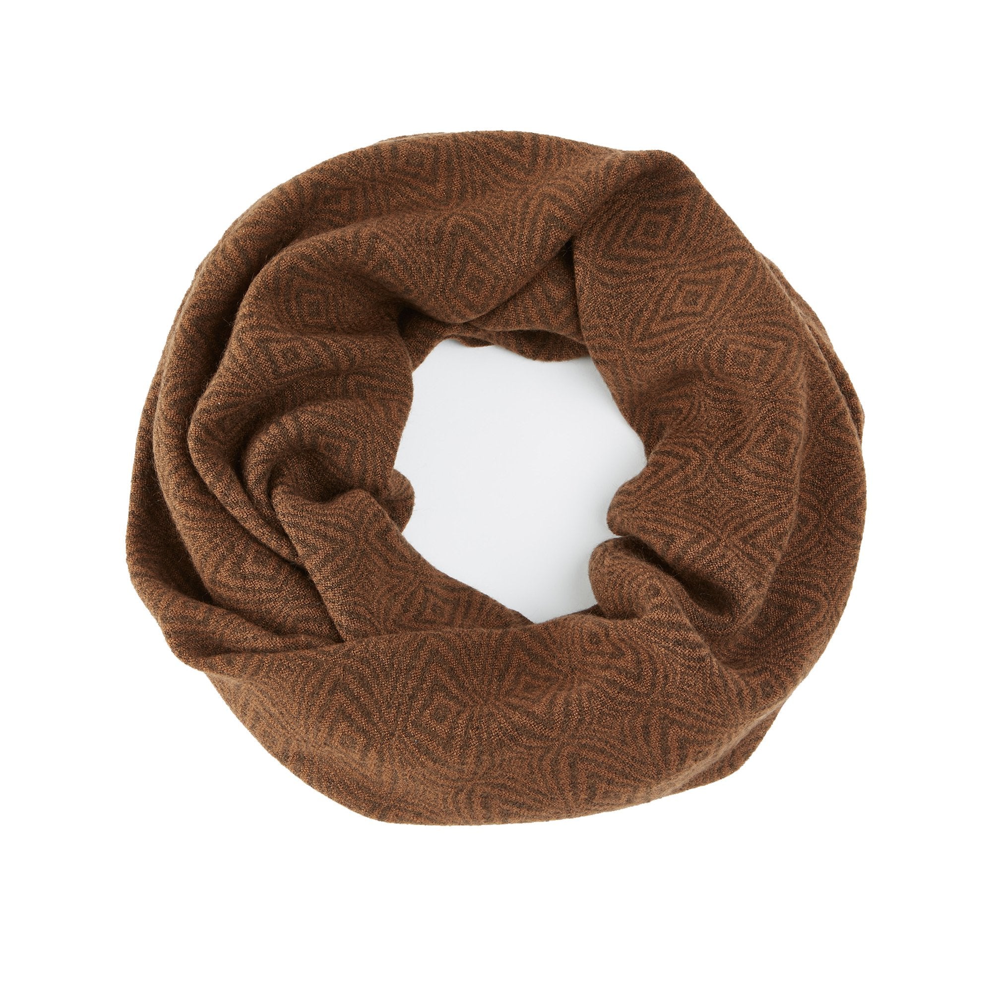 Handwoven Brown Infinity Scarf