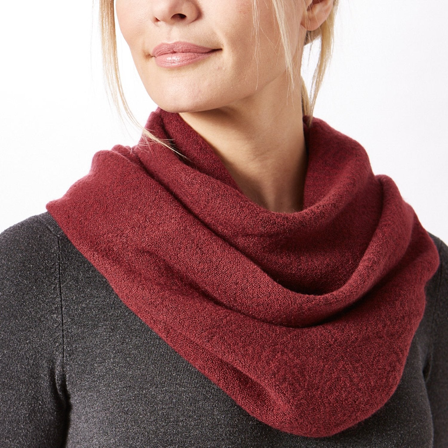 Handwoven Burgundy Infinity Scarf - FINAL SALE