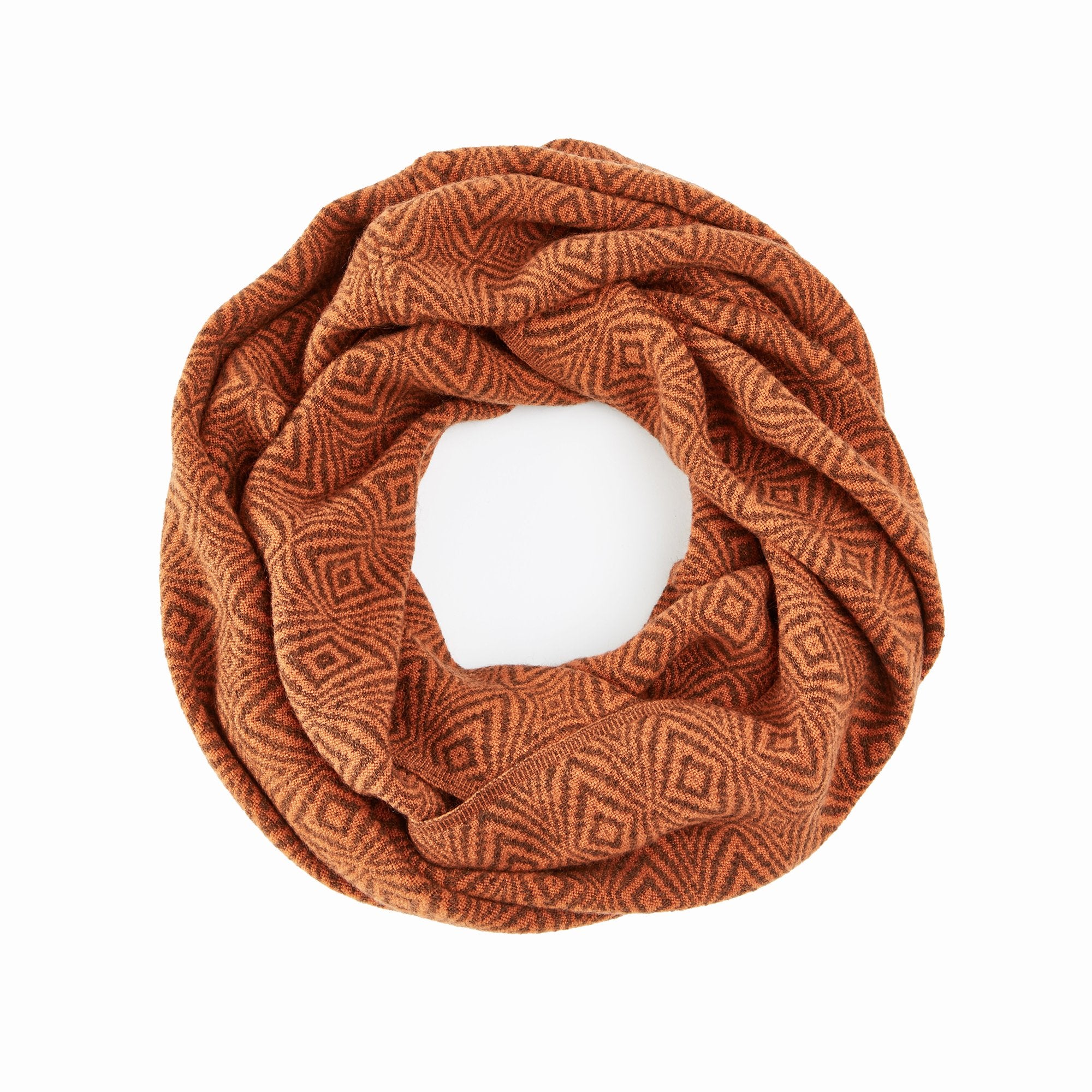 Handwoven Burnt Orange Infinity Scarf