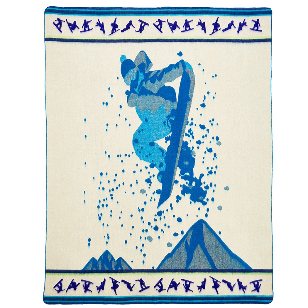 Queen-Size Winter Blanket - Shredding Snowboarder
