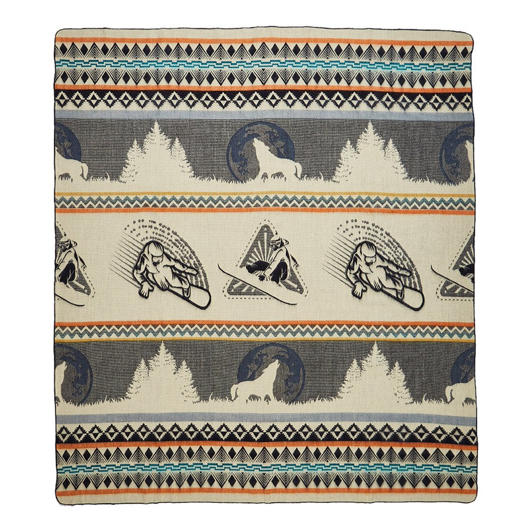 Artisan Winter Blanket - Lone Wolf Snowboarder