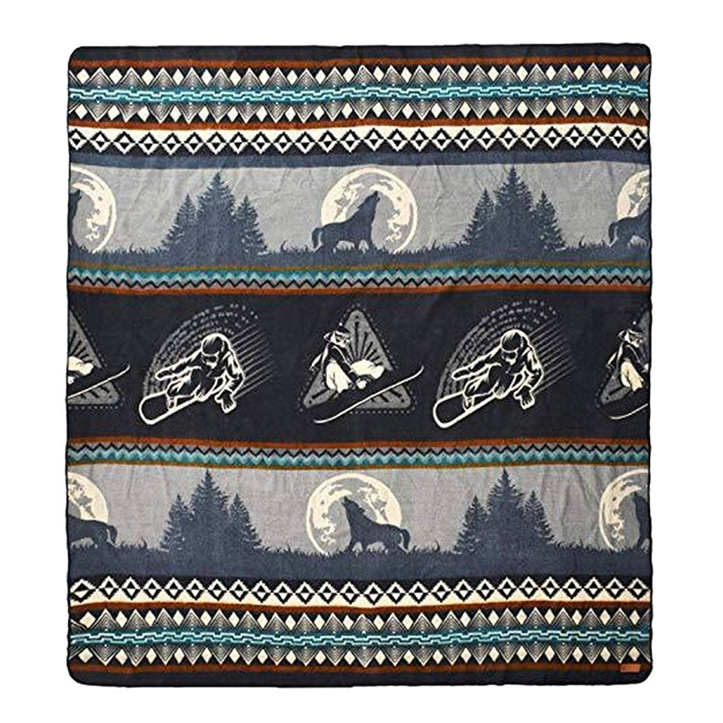 Artisan Winter Blanket - Lone Wolf Snowboarder