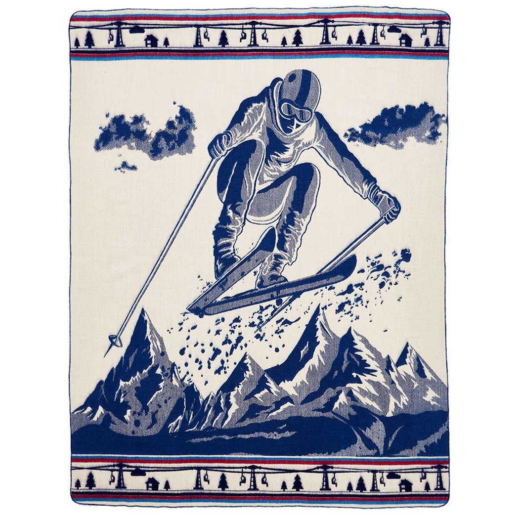 Artisan-Made Winter Blanket - Ski Jump