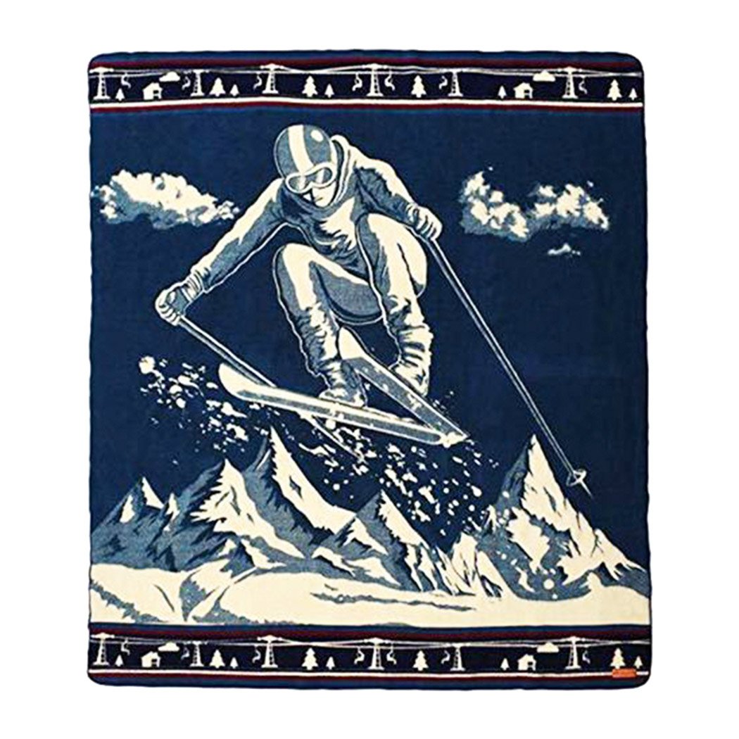 Artisan-Made Winter Blanket - Ski Jump
