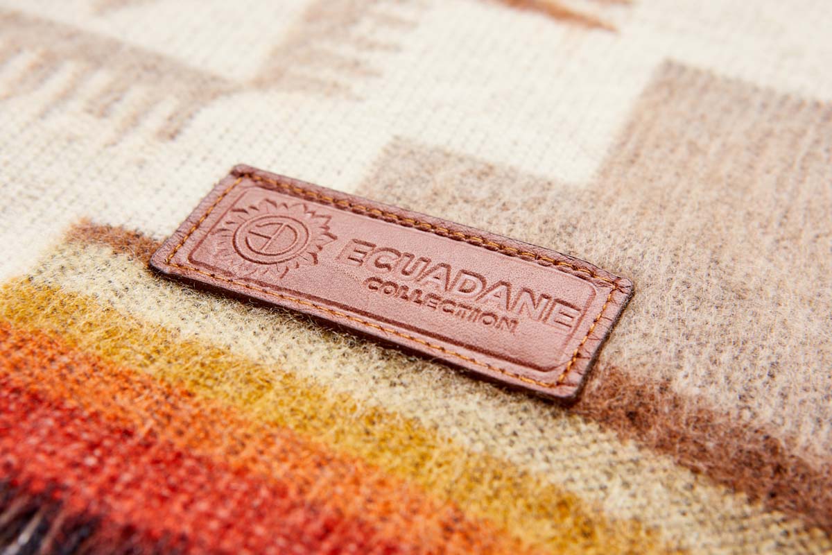 Custom Leather Label - Andes Beach Throw