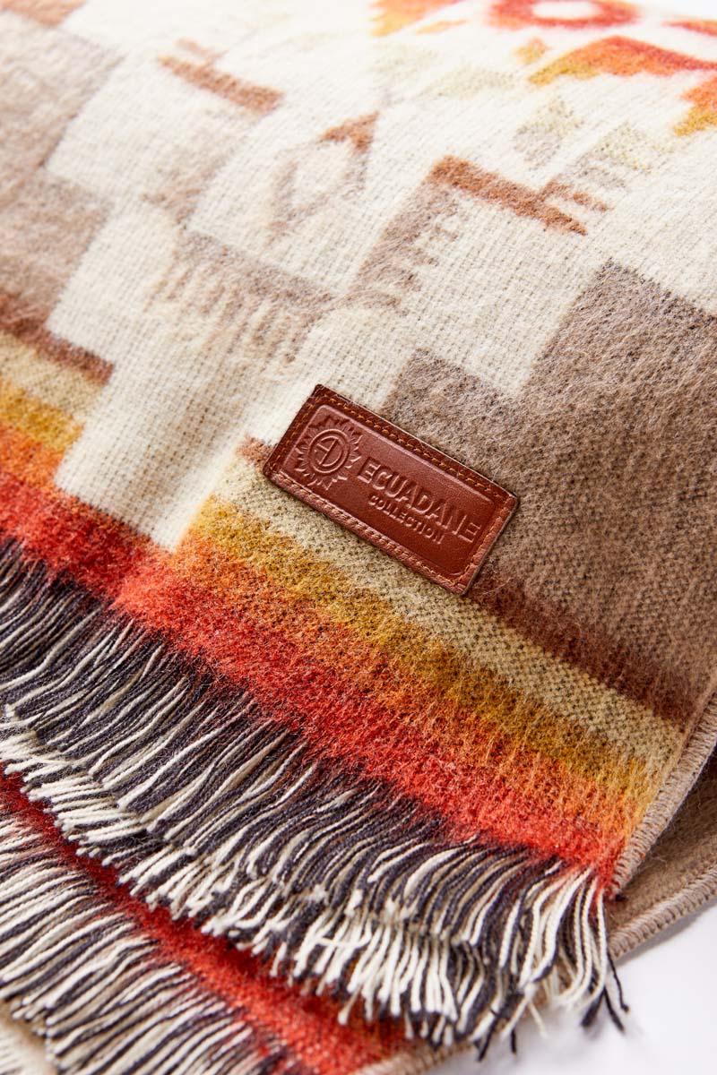 Custom Leather Label - Andes Beach Throw