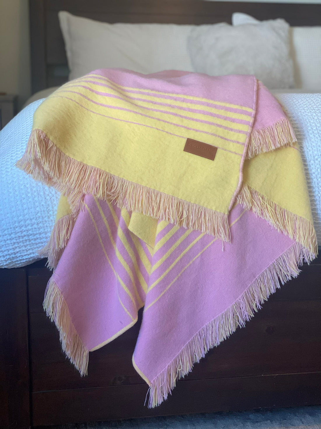 Miami - Pink and Yellow Luxury Throw Blanket