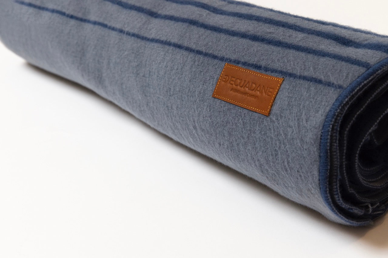 Custom Leather Label - Quilotoa Blue and Gray