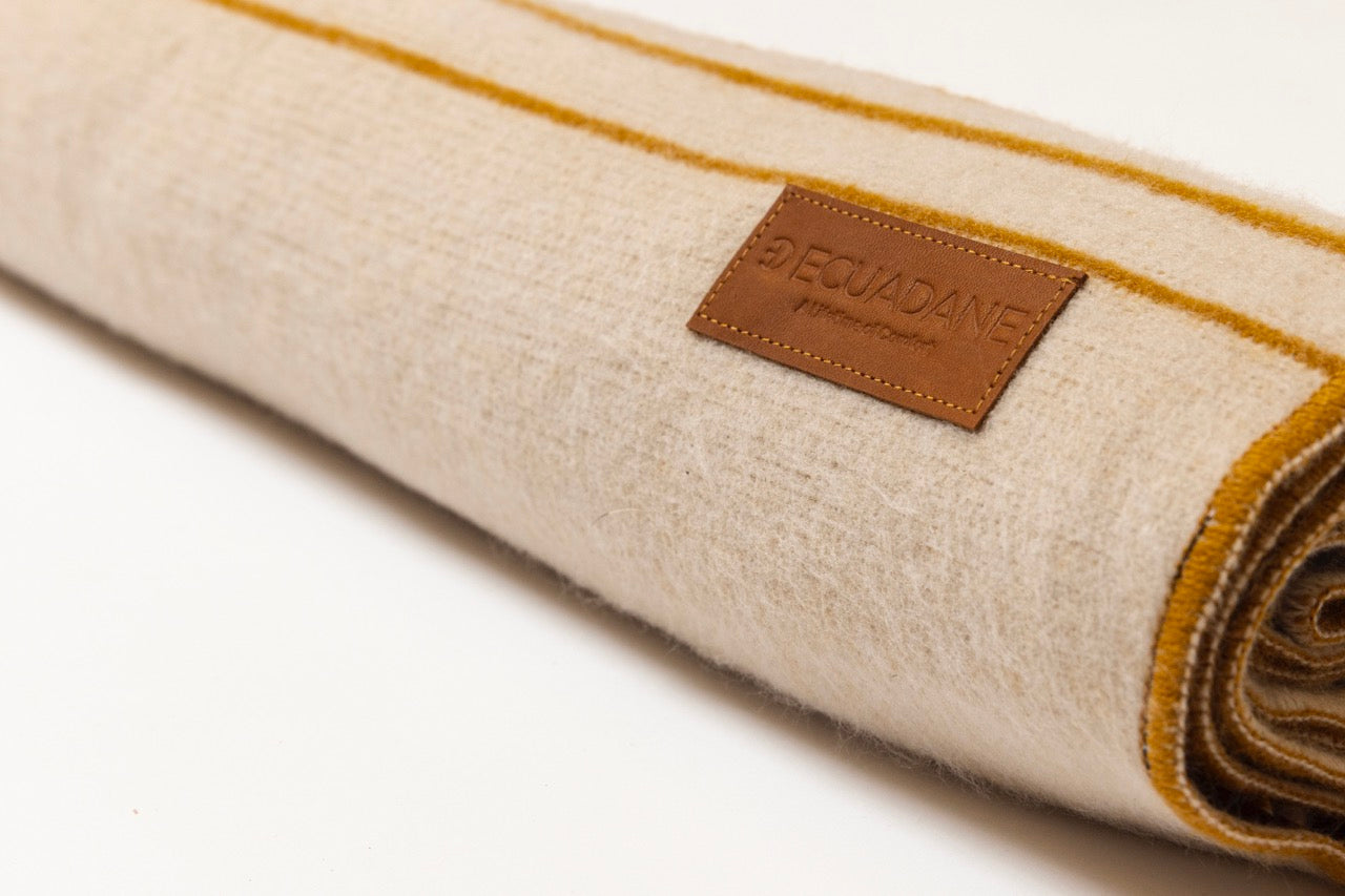 Custom Leather Label - Quilotoa Gold and Beige