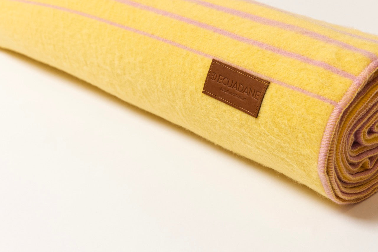 Custom Leather Labels - Quilotoa Pink and Yellow