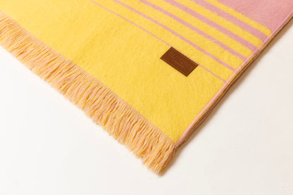 Custom Leather Labels - Quilotoa Pink and Yellow