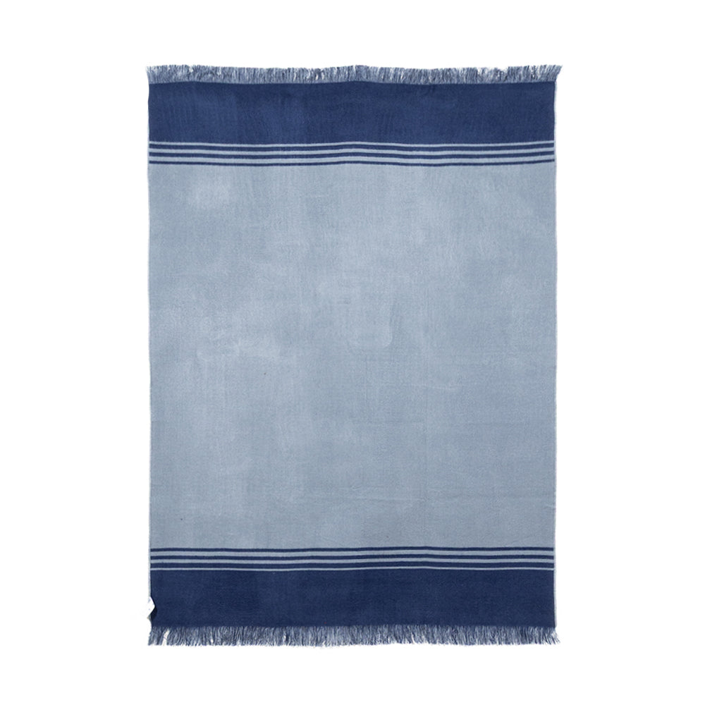 Stockholm - Blue and Gray Luxury Throw Blanket