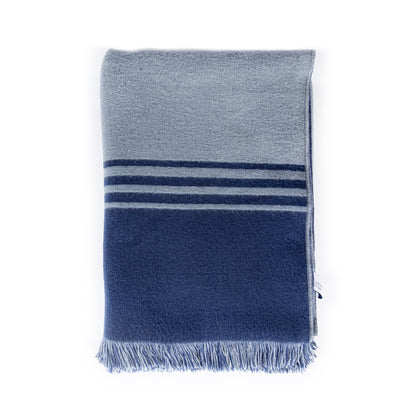 Stockholm - Blue and Gray Luxury Throw Blanket