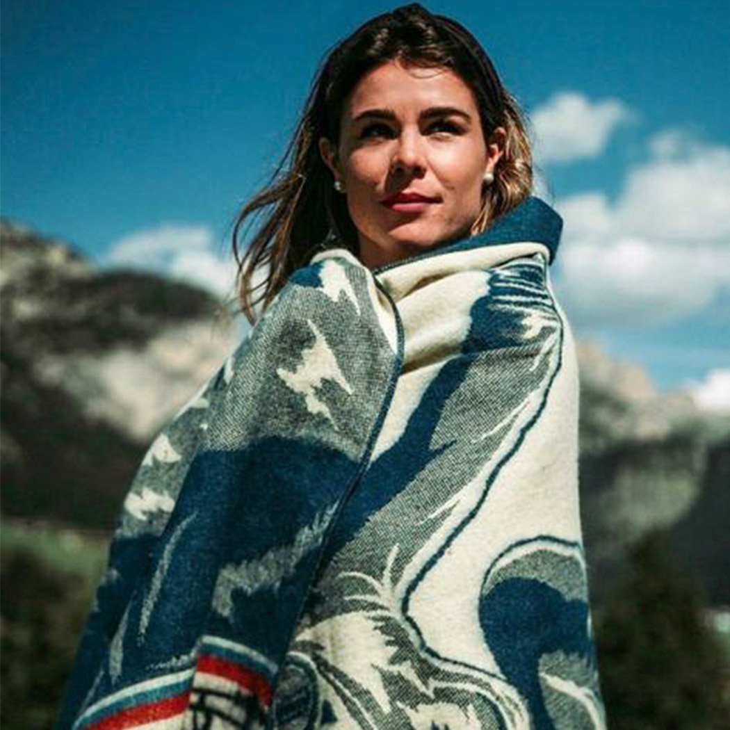 Artisan-Made Winter Blanket - Ski Jump